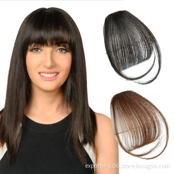 Air Bangs hair Clip-In Extension 100% Human Hair Natural For Women Clip In Bangs Short Black Brown Bangs Hair Clips